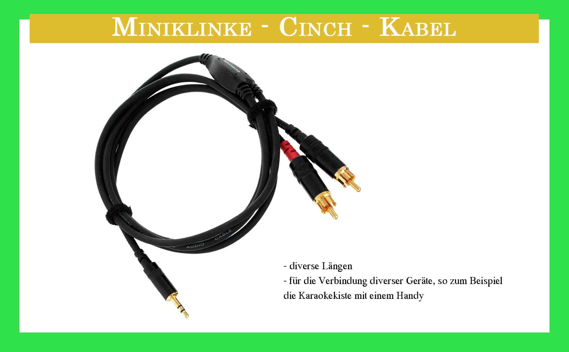 Miniklinke-Cinch Kabel